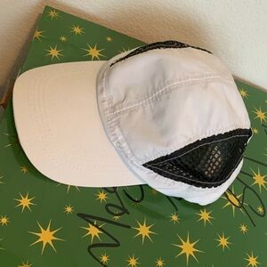 White Cap with Black Mesh Accents